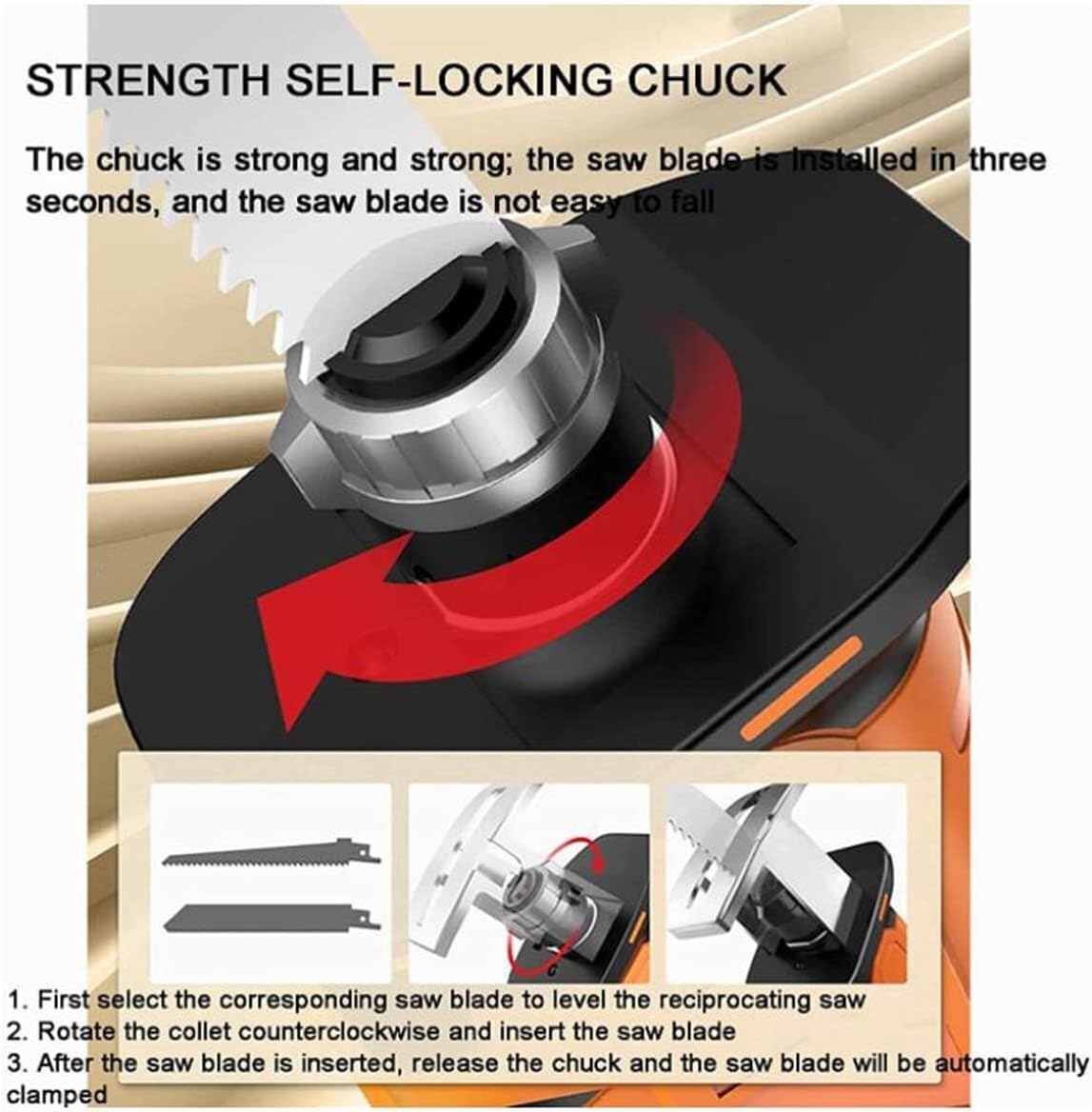 Electric Bone Saw, Cordless Reciprocating Saw with LED Light, Battery Powered (1 Battery + 2 Sawtooth)