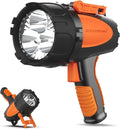 GOODSMANN LED Rechargeable Marine Handheld Spotlight up to 4500 Lumen Boat Spot Light Waterproof Searchlight Portable Flashlight with EVA Case USB Adapter Car Charger for Outdoor and Indoor Use