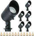 Lumina Lighting® 4W Landscape Lighting 12V Landscape Lights Low Voltage Landscape Spotlights Warm White Waterproof Outdoor Replaceable LED Bulb for Garden, Lawn, Porch, Patio and Yard (Black, 6-Pack)