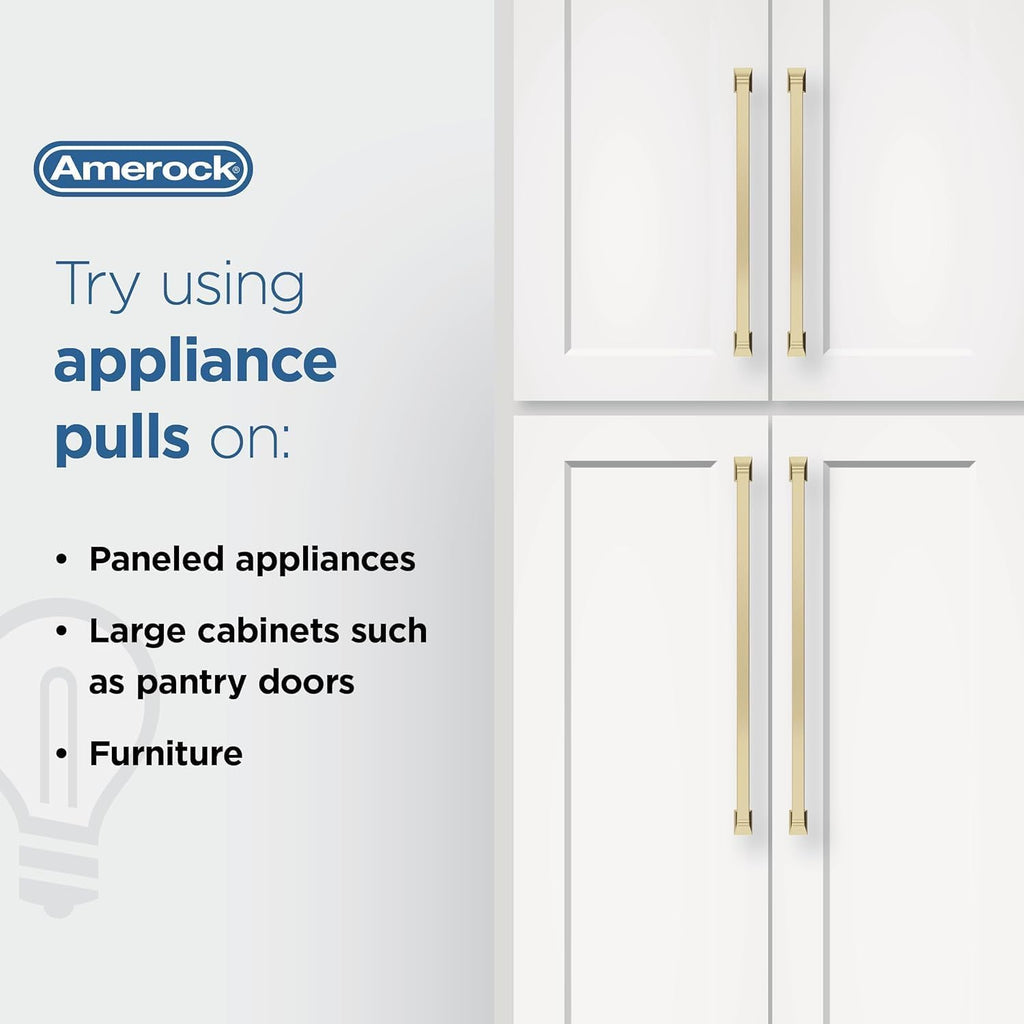 Amerock BP54046BBZ | Golden Champagne Appliance Pull | 18 inch (457 mm) Center-to-Center Cabinet Handle | Monument | Furniture Hardware