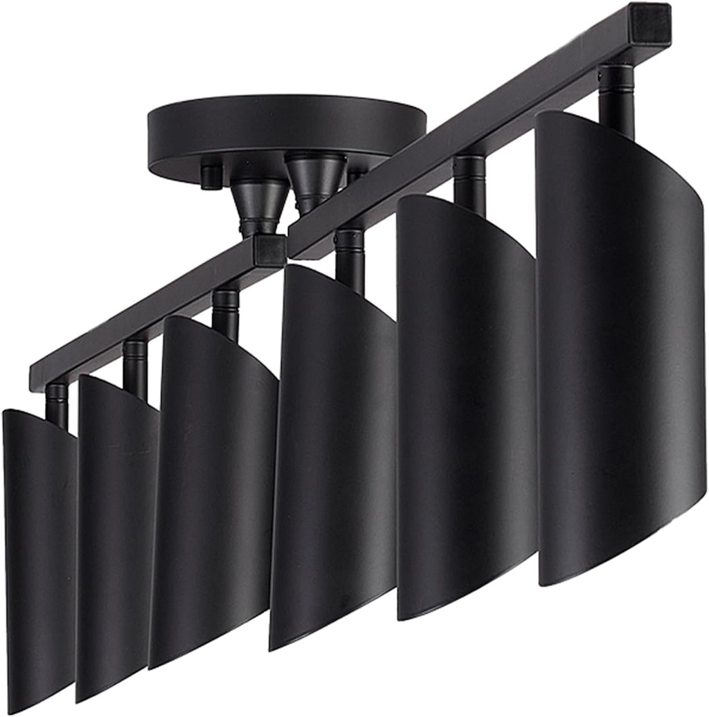 Globe Electric Foldable 6-Light Track Ceiling Light, Matte Black, Pivot Shades, GU10 Sockets