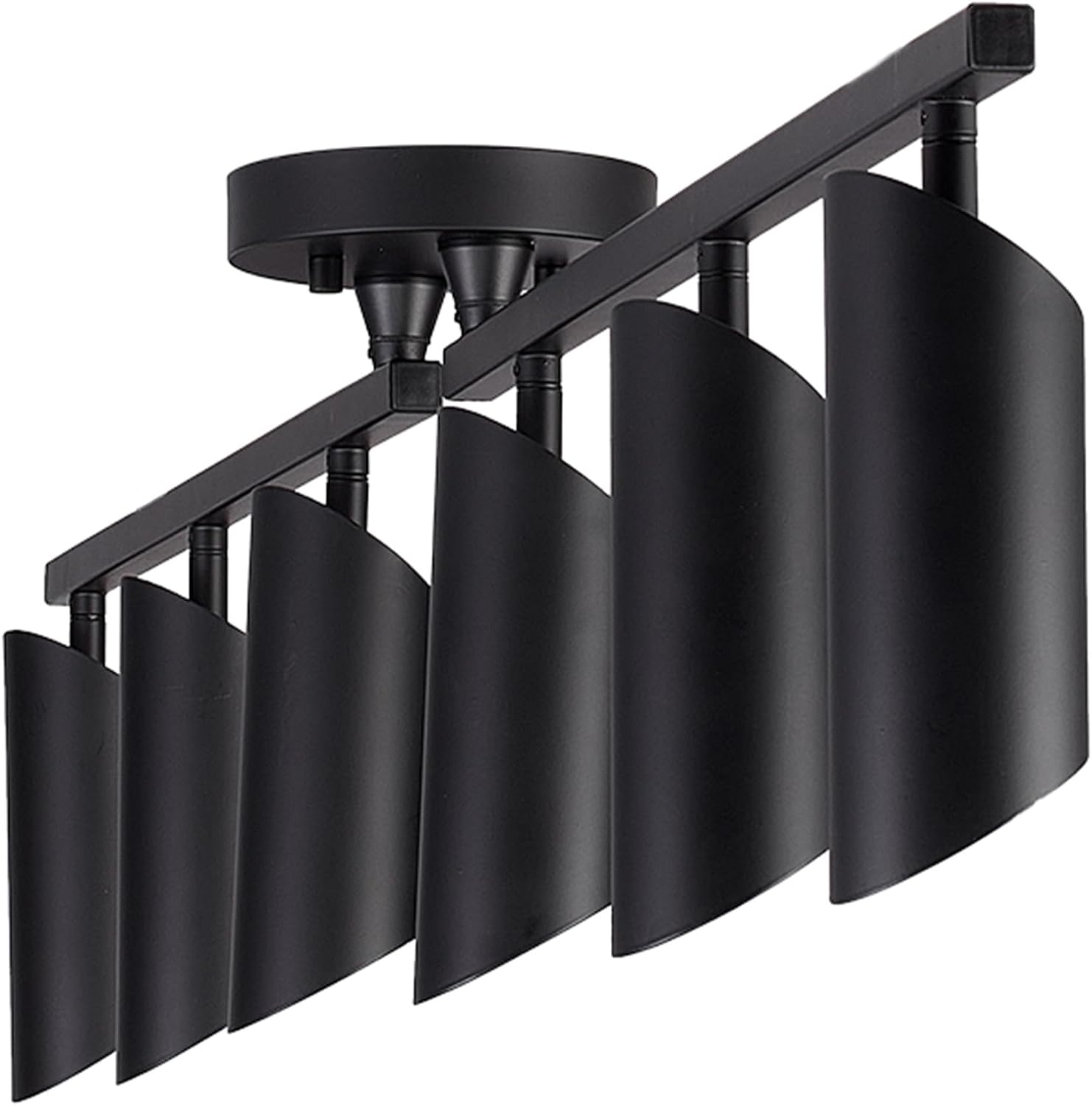 Globe Electric Foldable 6-Light Track Ceiling Light, Matte Black, Pivot Shades, GU10 Sockets