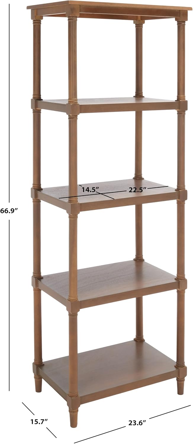 Safavieh American Homes Collection Odessa Grey 5 Tier Bookcase |Sepia