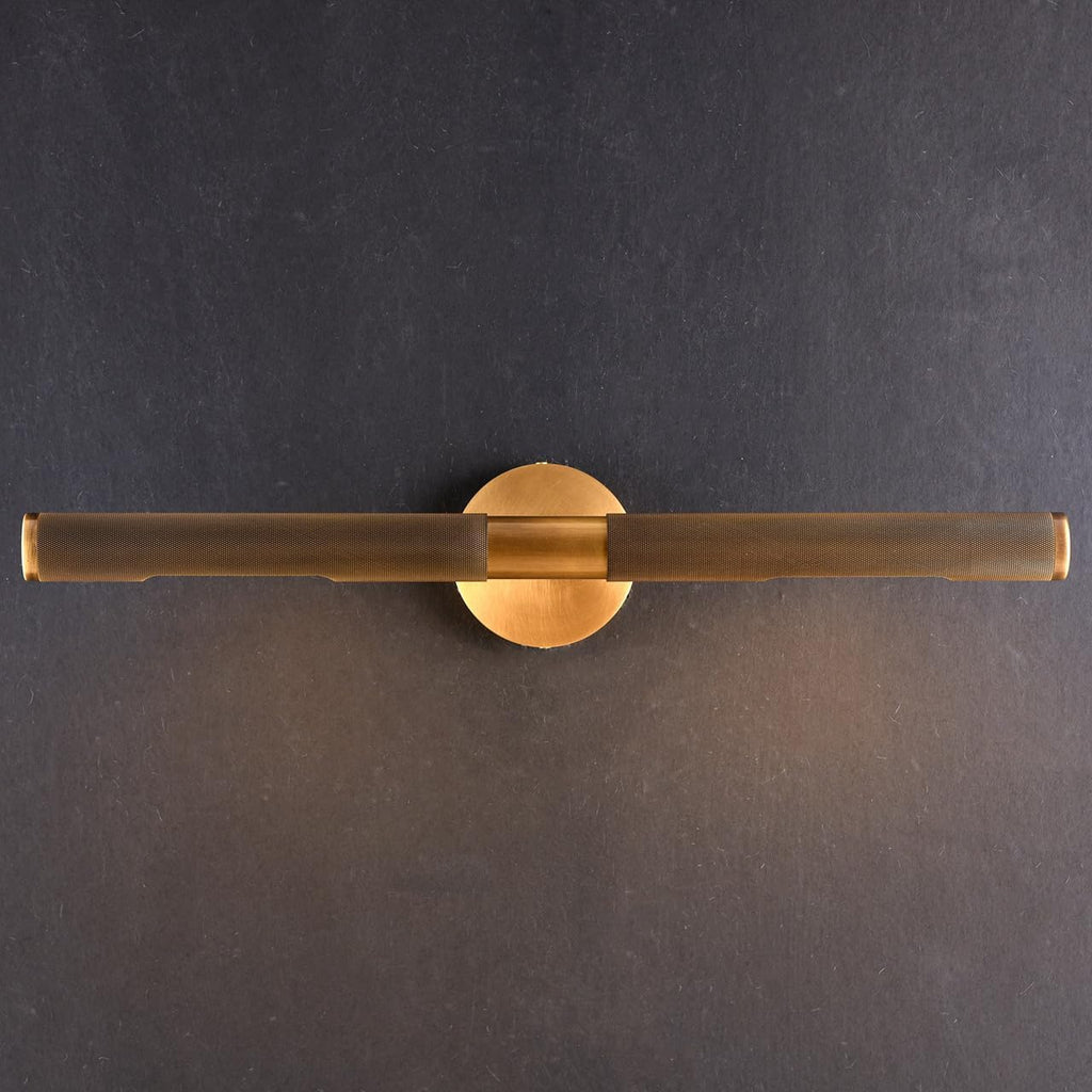 23 Inches Brass Picture Light, 360Rotatable Knurled Texture Decorate Brass Wall Sconce, Vanity Lighting for Bedroom, Bathroom, Antique Brass Finished