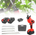 Cordless Reciprocating Saw, Electric Meat Saw, With 4 Removable Saw Blades and 2 3000mah Battery, Stroke Speed 2000/Min, Suitable for Cutting Metal, Wood, Etc.