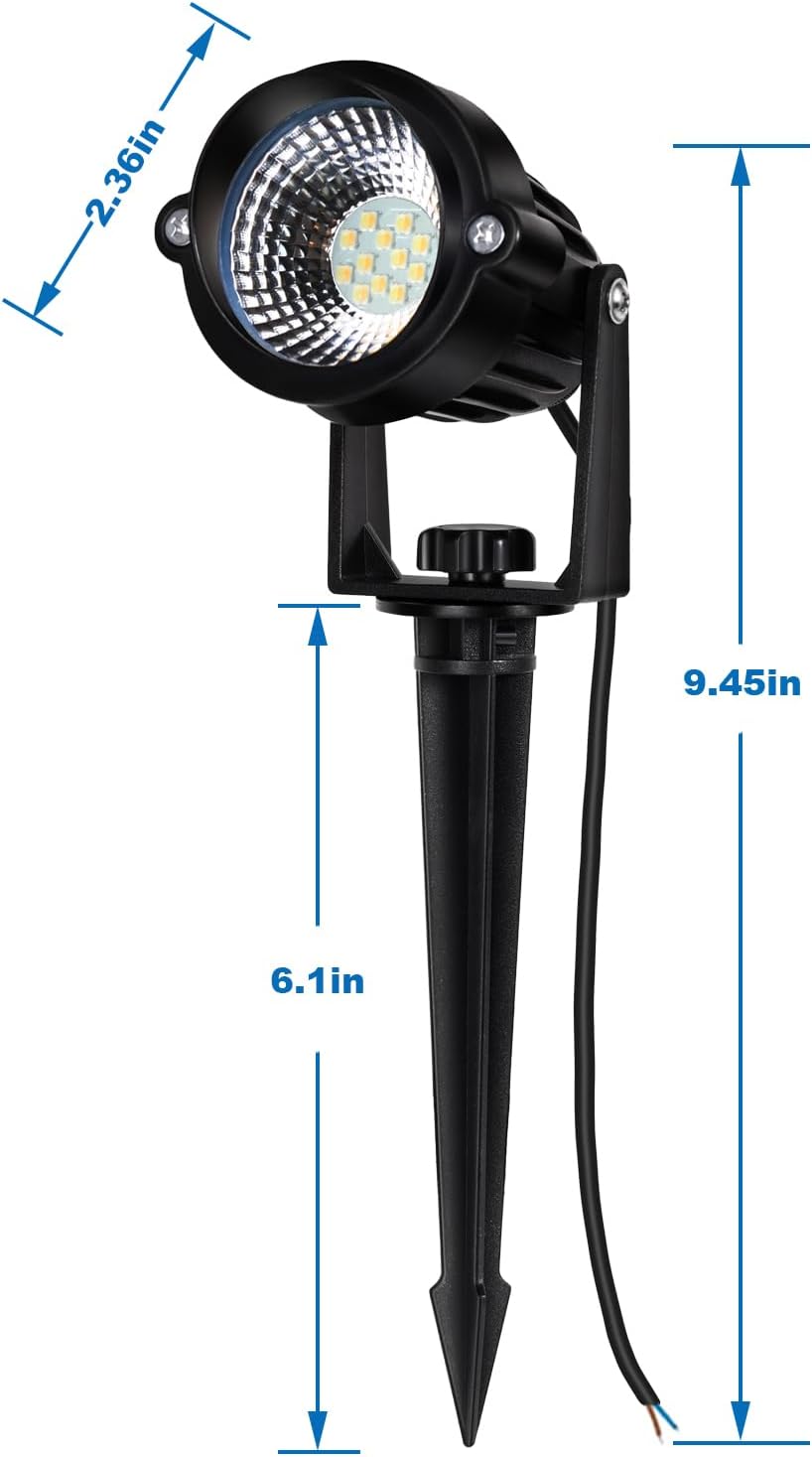 20 Pack 12W Dimmable LED Landscape Lights, IP67 Waterproof Landscape Lighting with Remote 2700K-6500K Color Adjustable, 12V-24V Low Voltage Outdoor Spotlights for Garden Pathway Yard Patio