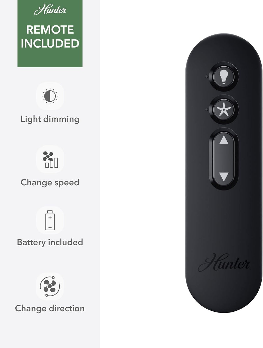Hunter Xidane Ceiling Fan with LED Lights & Remote (Matte Black)