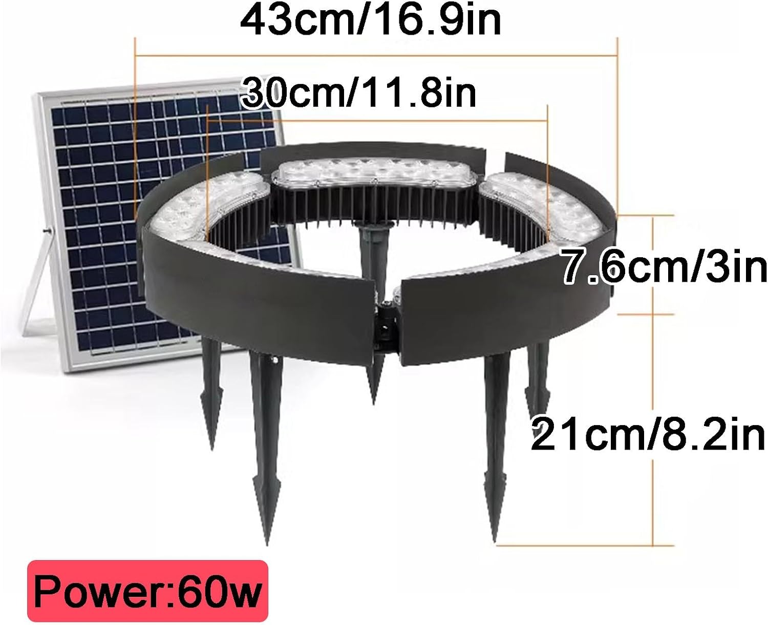 Outdoor Solar Palm Tree Lights，IP 65 Waterproof Led Floodlights，Garden Trees ﻿(60W)