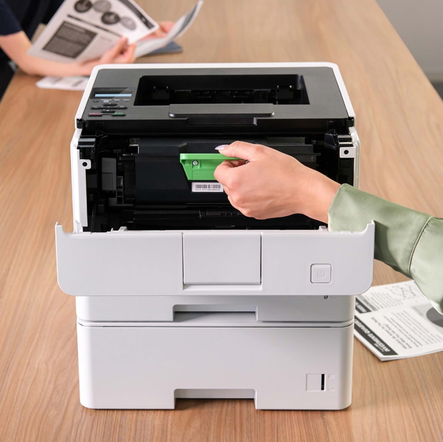 Brother HL‑L5210DWT Business Monochrome Laser Printer Bundle with 26‑Month Protection Plan, Printer Essentials Digital Download, 6FT 4K HDMI 2.0 Cable & 6FT USB Type‑A to Type‑B Printer Cable