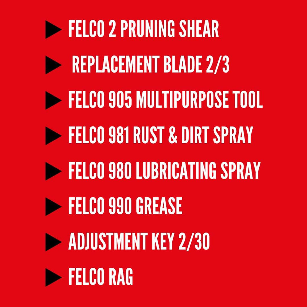 FELCO 933 Premium Pruning Kit – Includes 2, The Original Forged Aluminum Hand Pruner, Spare Blade, Sharpening Tool, Lubrication Spray & Cleaning Cloth | Swiss-Made Garden Tool Gift Set