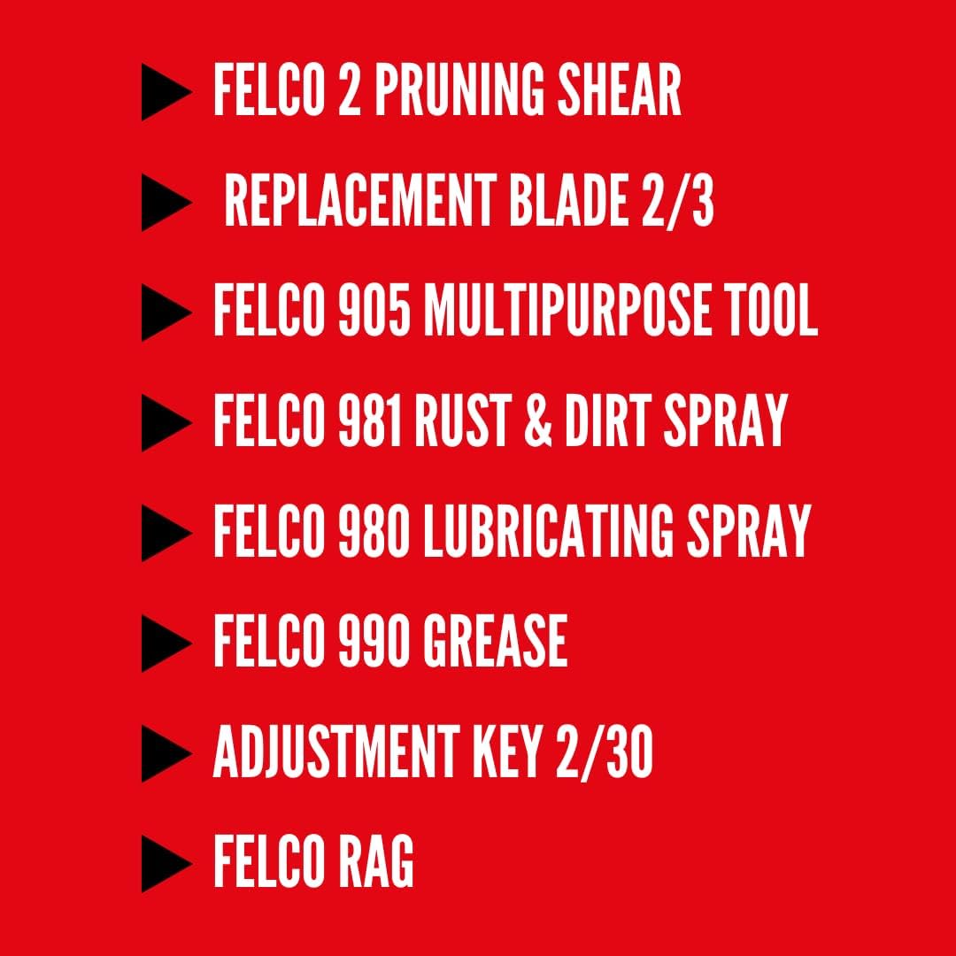 FELCO 933 Premium Pruning Kit – Includes 2, The Original Forged Aluminum Hand Pruner, Spare Blade, Sharpening Tool, Lubrication Spray & Cleaning Cloth | Swiss-Made Garden Tool Gift Set