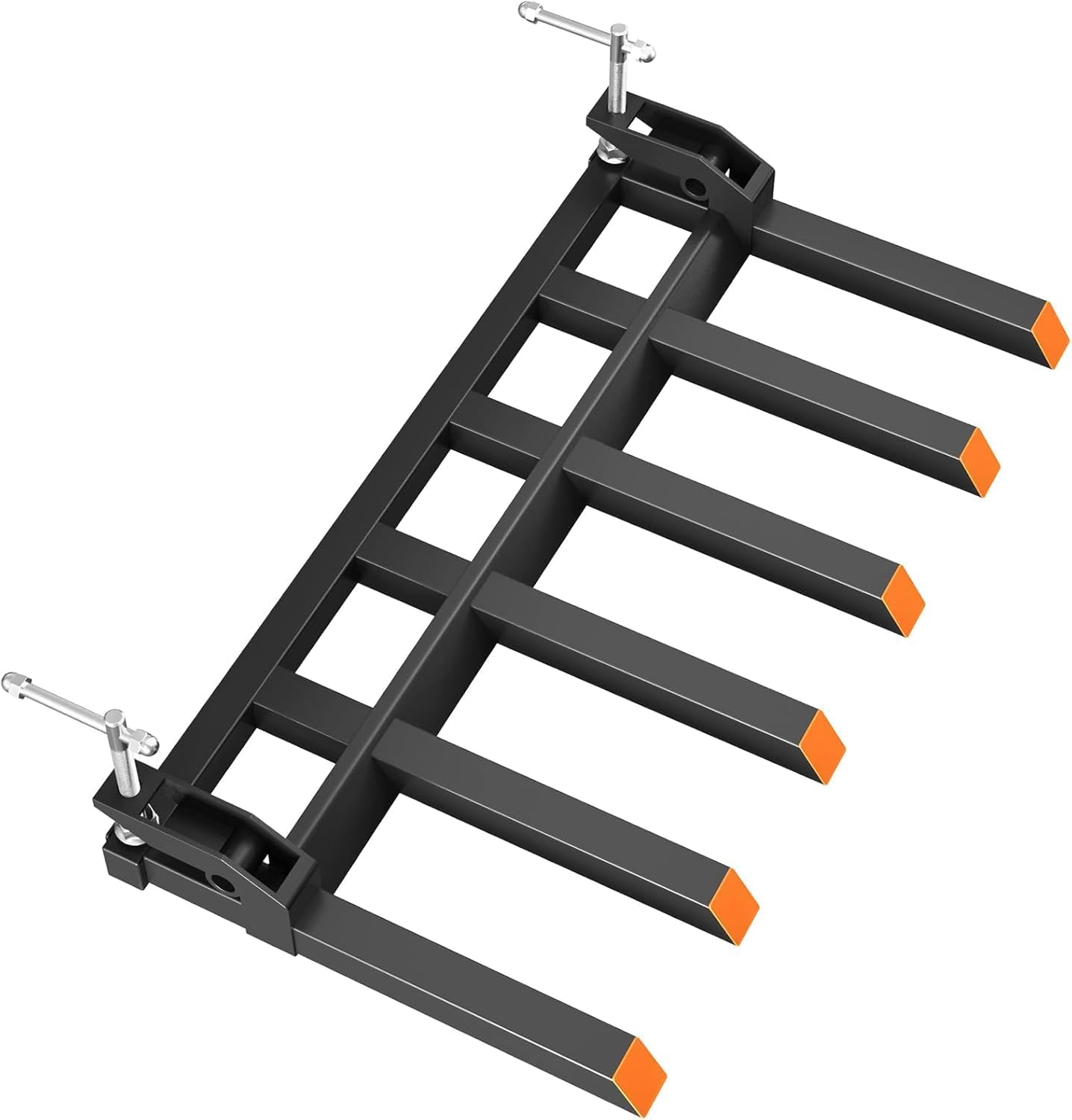 Clamp On Debris Forks for 60 Inch Buckets, 4000 Lbs Loading Weight Pallet Forks for Loader, Tractor Buckets, Skidsteer, for Removing Limbs, Yard Waste and Debris