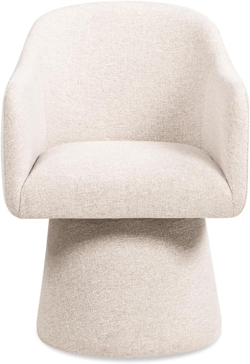 Jennifer Taylor Home Marcy Swivel Upholstered Dining Arm Chair, Simple Gray Chenille
