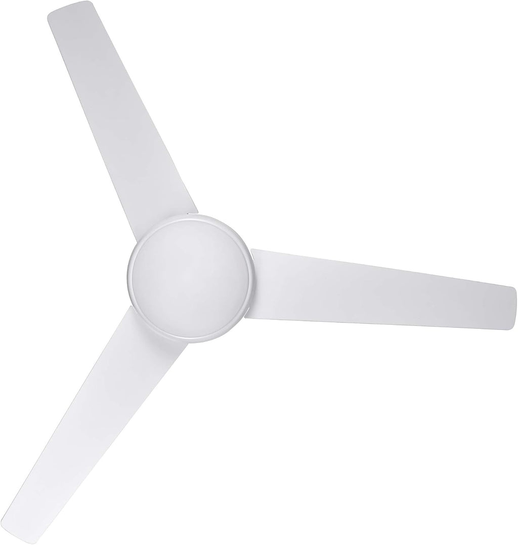 Design House 156513-WHT Treviento LED 52-inch Contemporary Indoor Ceiling Fan with LED Light Kit, 3-Blade, Reverse Airflow, Remote Control, White