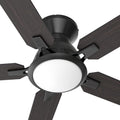 CEME 52' Smart Wood Ceiling Fan with Lights, 5000 CFM Outdoor Indoor Flush Mount Ceiling Fan, 10-Speed Quiet Motor, Siri Alexa Google Voice, 1%-100% Dimmable LED, 5 Reversible Blades for Farmhouse