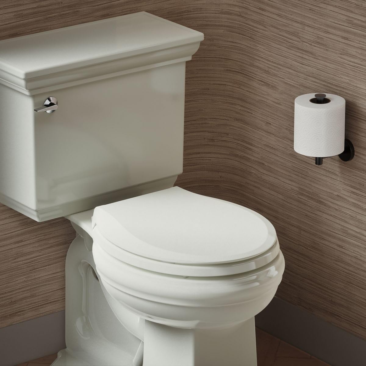 KOHLER 4639-RL-NY Cachet ReadyLatch Round Toilet Seat Soft Close, Dune (Pack of 2)