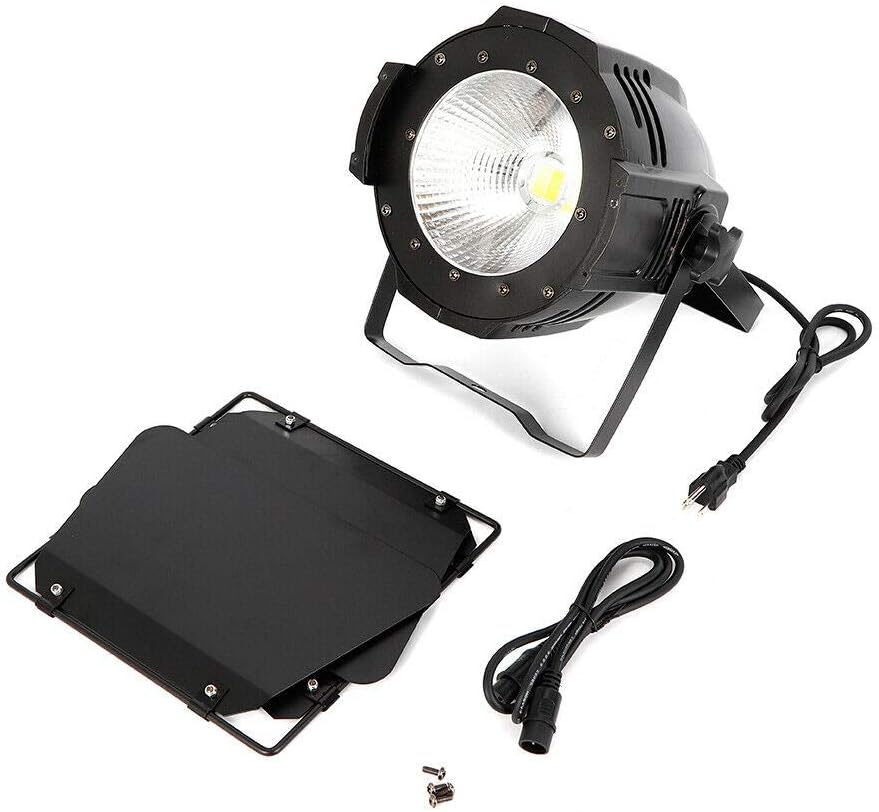 200W COB 2-in-1 LED Stage Light Blinder DMX-512 DJ Spotlight with Barn Doors - Warm & Cold White Light for Stage, Party, Wedding, Church, Theater, Photo Studio