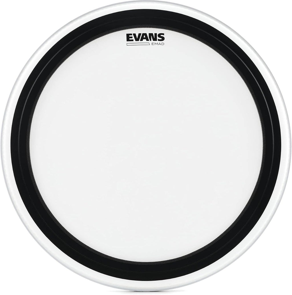 Evans 2-Pack 22' Coated Bass Drum Batter Head with EMAD Damping System - Natural Wood - 22-inch-bass-drum-batter-heads