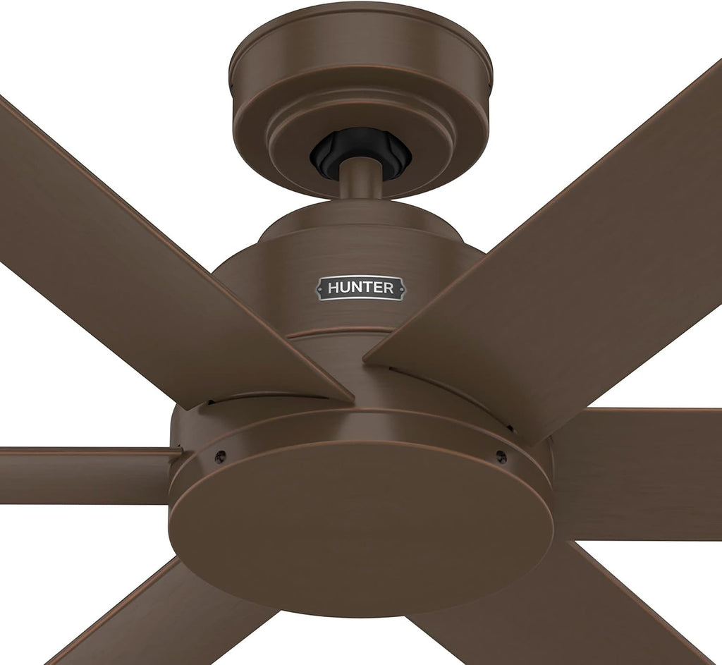 Hunter 44' Kennicott Indoor/Outdoor Ceiling Fan, Wall Control, Matte Bronze | SureSpeed high velocity airflow and no-light design suit covered patios, porches, offices, or small rooms with easy setup.