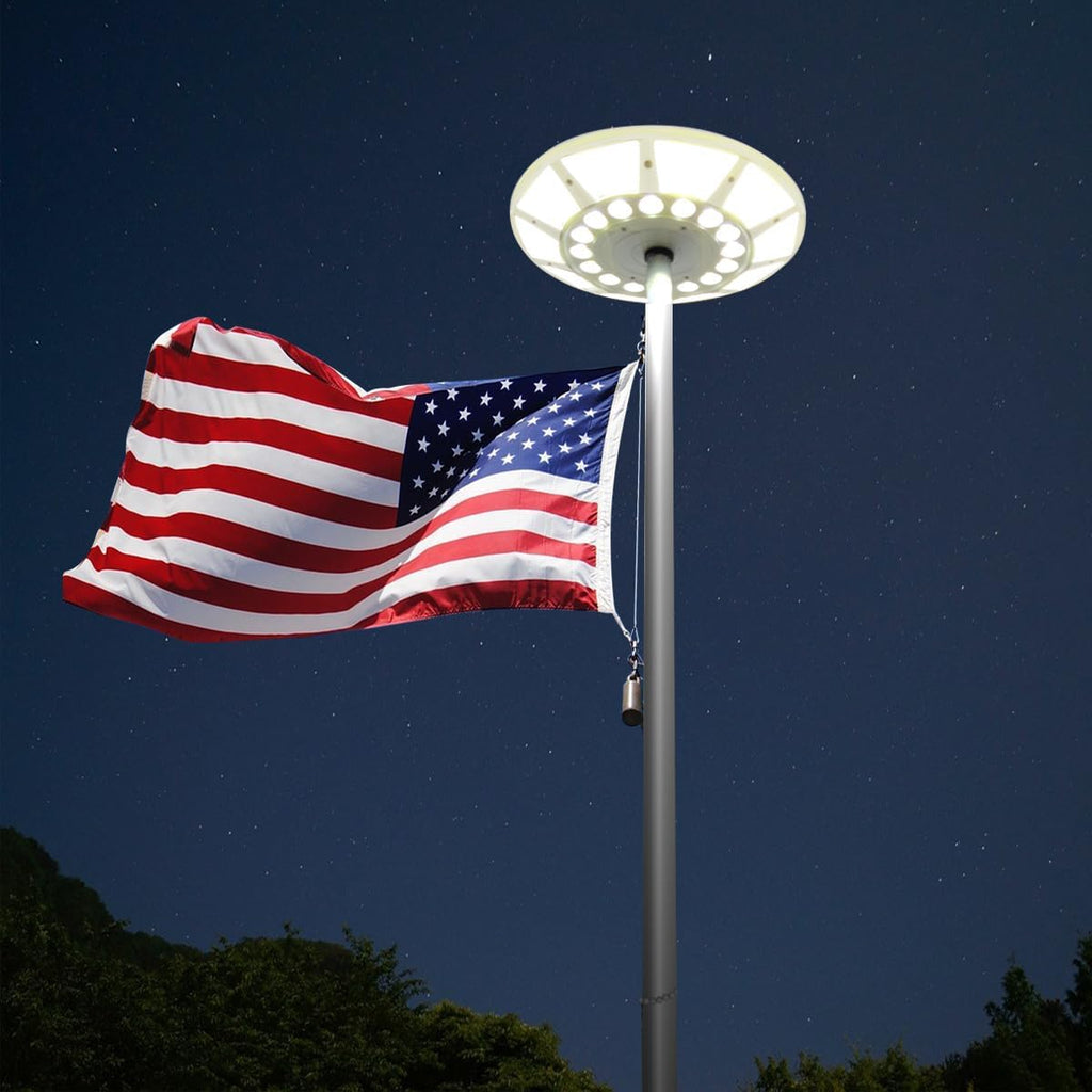 Flag Pole Light Solar PoweredOutdoor Dusk to Dawn 266 led Light 4200lm Super Bright Flagpole Lights for Most 15 to 25 Ft In-Ground Flag Poles (White)