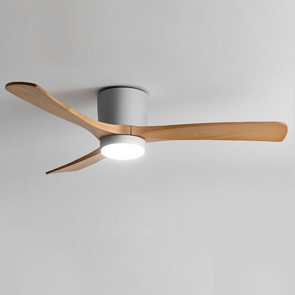 48' Quiet Ceiling Fan with LED Lights - 6 Speed Remote, 3 Color Temperatures, Modern Wood Flush Mount Ceiling Fans for Bedroom, Living Room, Dining Room