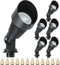 Lumina Lighting® 4W Landscape Lighting 12V Landscape Lights Low Voltage Landscape Spotlights Warm White Waterproof Outdoor Replaceable LED Bulb for Garden, Lawn, Porch, Patio and Yard (Black, 6-Pack)