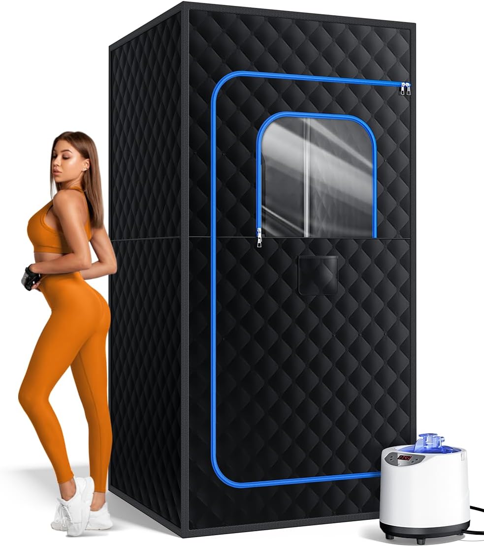 Portable Steam Sauna for Home |Personal 71' Full Body Sauna Tent with 1200W 3L Steamer, 15 Levels, Remote & Chair | Moist Heat for Relaxation, Workout Recovery & Stress Relief – VOC-Free