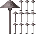 LEONLITE 12-Pack 5CCT LED Low Voltage Landscape Lights, 3W Cast-Aluminum 12-24V Pathway Lights, 1800K-5000K IP65 Path Lights, ETL Listed Landscape Lighting Wired for Yard Lawn, Oil Rubbed Bronze