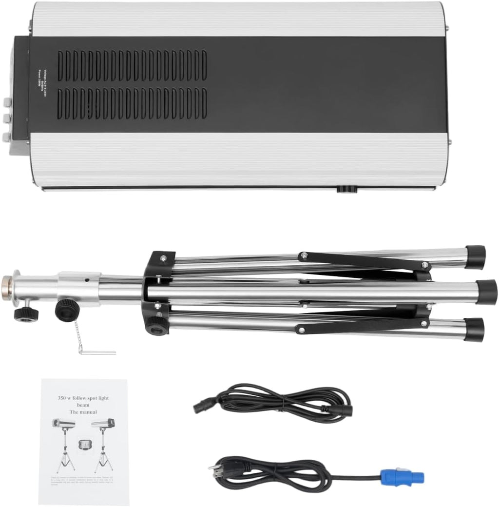 350W Stage Spotlight with Tripod Bracket, LED Spotlight with Stand Adjustable Aperture Color Temperature Control, Free Tracking Follow Spotlights for Theaters, Dance Halls