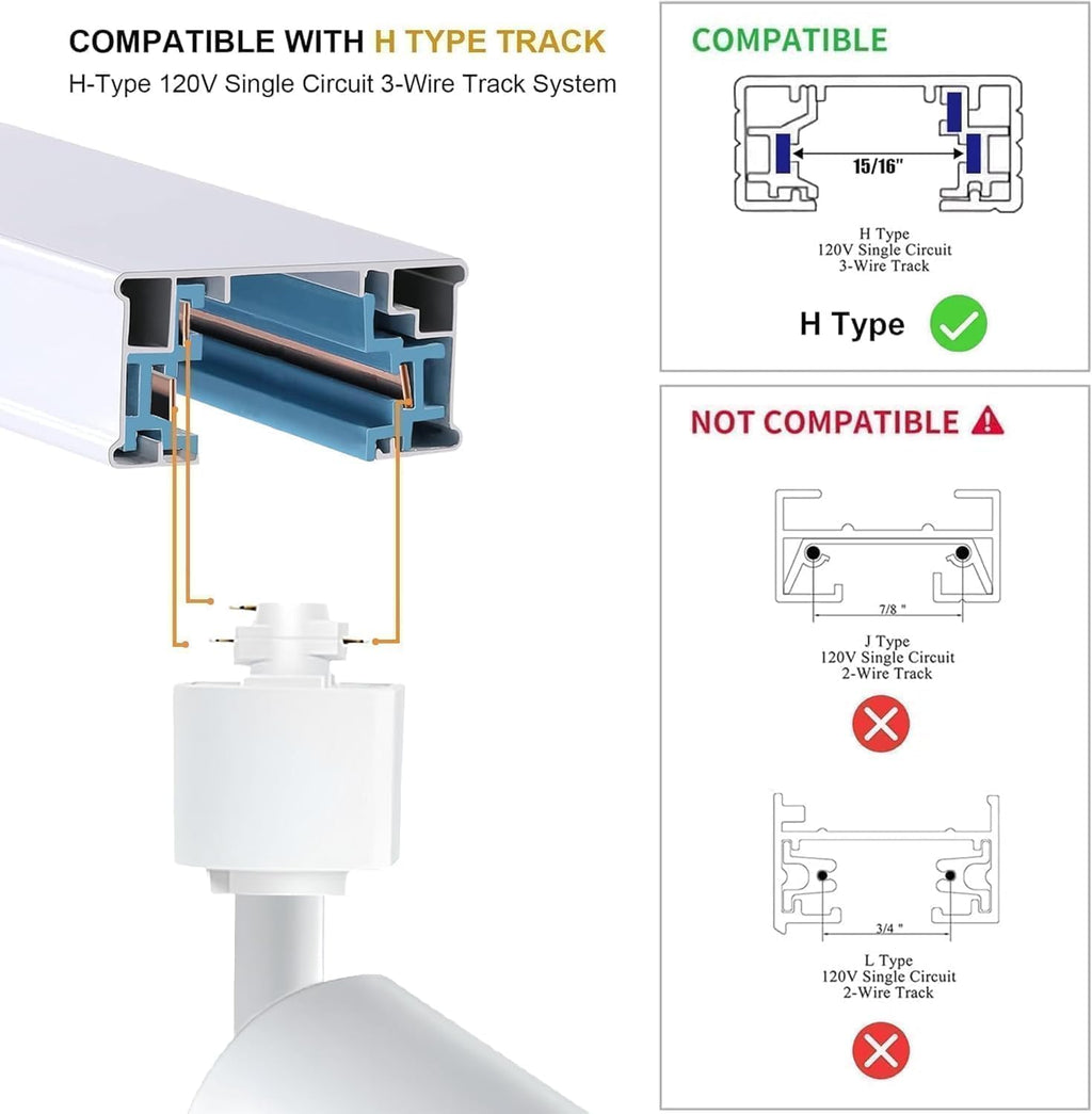 GU10 Track Lighting Fixtures, White Plug in 3CCT Complete Kit with 6 * 3.28FT H Track Rails and 24 Track Light Heads, 120V Brightness Dimmable Ceiling Spotlight Fixture for Accent Lighting