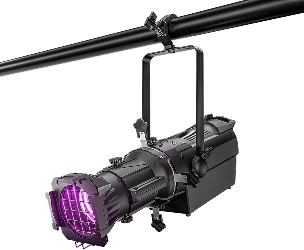 SHEHDS LEKO Profile Stage Spotlights LED Zoom 250W RGBW 4in1, 19° Angle, 2800K to 10,000K Par Ellipsoidal Lights, DMX512 Disco DJ Lights for Show