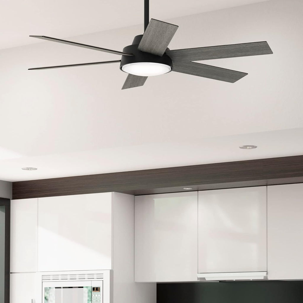 Hunter 52 inch Donatella Matte Black Ceiling Fan with LED Light Kit and Handheld Remote