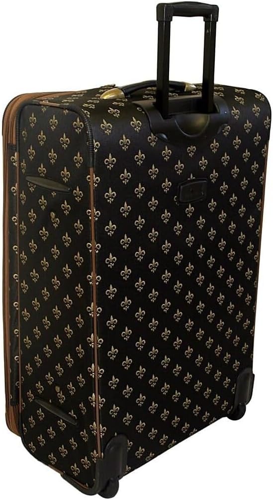 HomeStock Vintage Luggage Set 4 Piece - Antique Style Suitcase, Rolling Carry On, Doctor Bag, Cosmetic Case