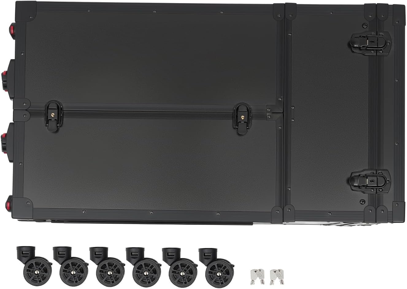 Professional Rolling Makeup Case, Beauty Classified Storage Trolley Travel Train Case with 6* Universal Wheels for Makeup Enthusiast Hair Barbers Stylist Nail Technician Black