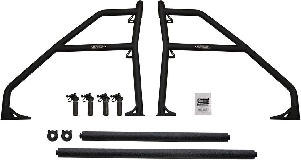 SuperATV Heavy Duty Rear Sport Accessory Bar For Polaris Ranger XP 570 / XP 900 / XP 1000/1000 / Diesel 1000 / Midsize 500/570 / EV/ETX Crew (See Fitment) | Wrinkle Black | Easy Installation