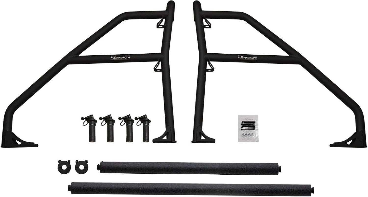 SuperATV Heavy Duty Rear Sport Accessory Bar For Polaris Ranger XP 570 / XP 900 / XP 1000/1000 / Diesel 1000 / Midsize 500/570 / EV/ETX Crew (See Fitment) | Wrinkle Black | Easy Installation