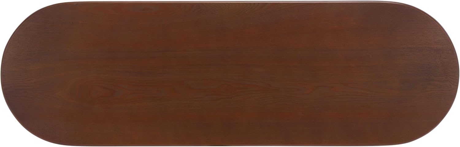 SAFAVIEH Home Collection Koka Walnut Brown Oval Top Console Table (Fully Assembled)
