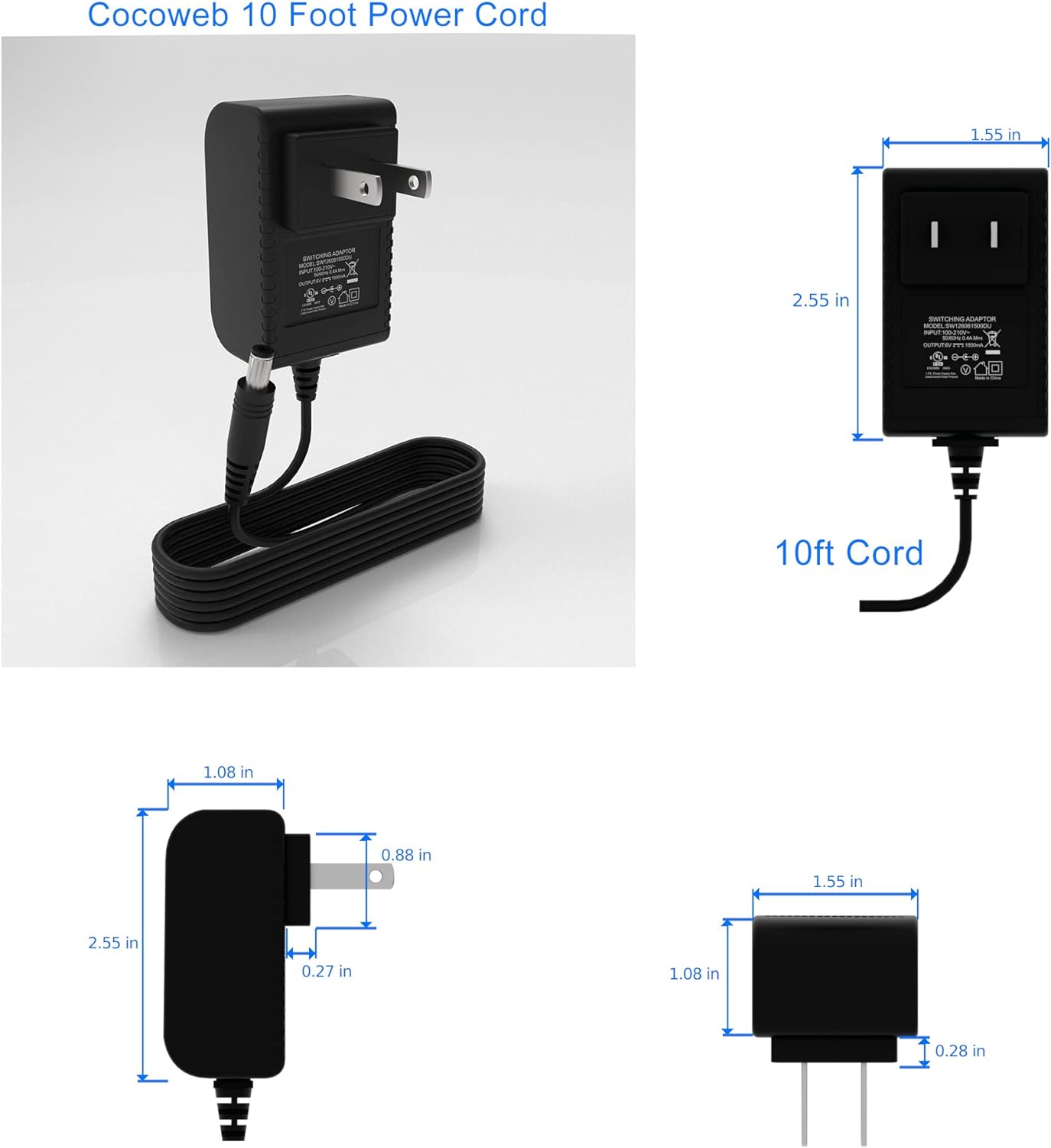 Cocoweb 16 Inch Tru-Slim Black and Brass Picture Light - LED, 2700K, Adjustable Arm, Plug-in, Toggle Switch, Sleek and Compact Design
