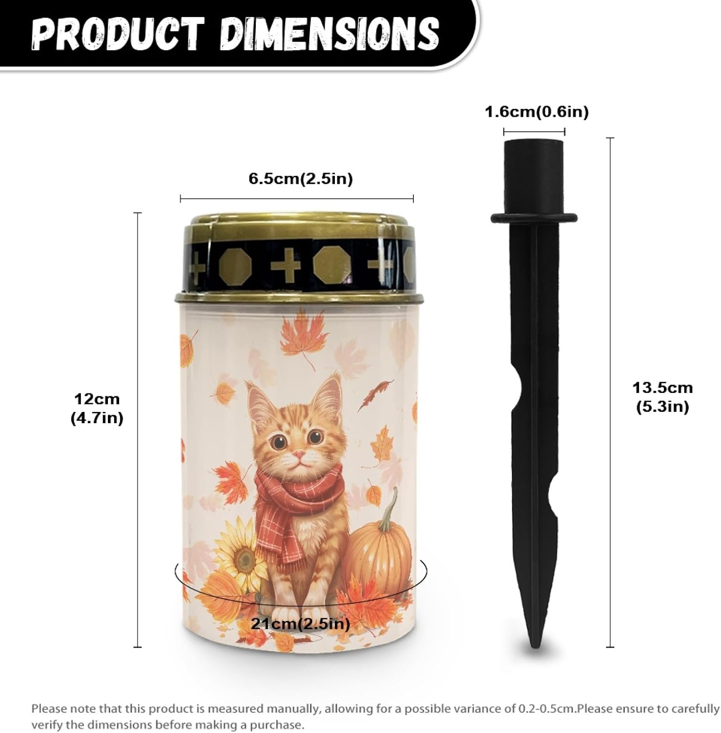 Thanksgiving Cat Solar Garden Lights Walkway Solar Lights Landscape Set of 10 Outdoor Waterproof Thanksgiving Decor Solar Pathway Lights Solar Walkway Lights Outdoor Table Lamp