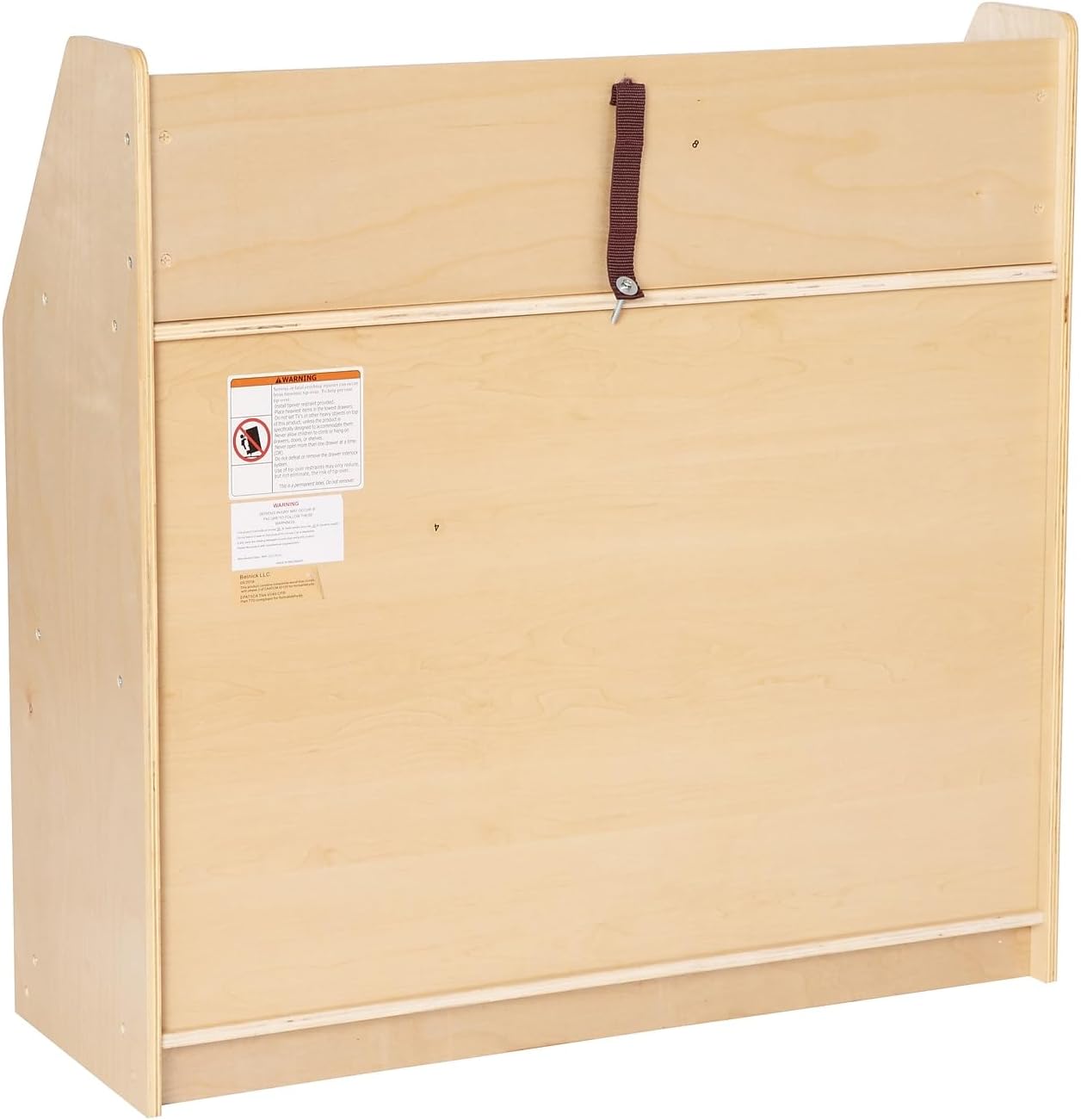 Flash Furniture Hercules 3 Shelf Commercial Book Case with Safe, Kid Friendly Curved Edges - 31.5' H Natural Wooden Bookshelf - Daycare, Classroom, Playroom Storage