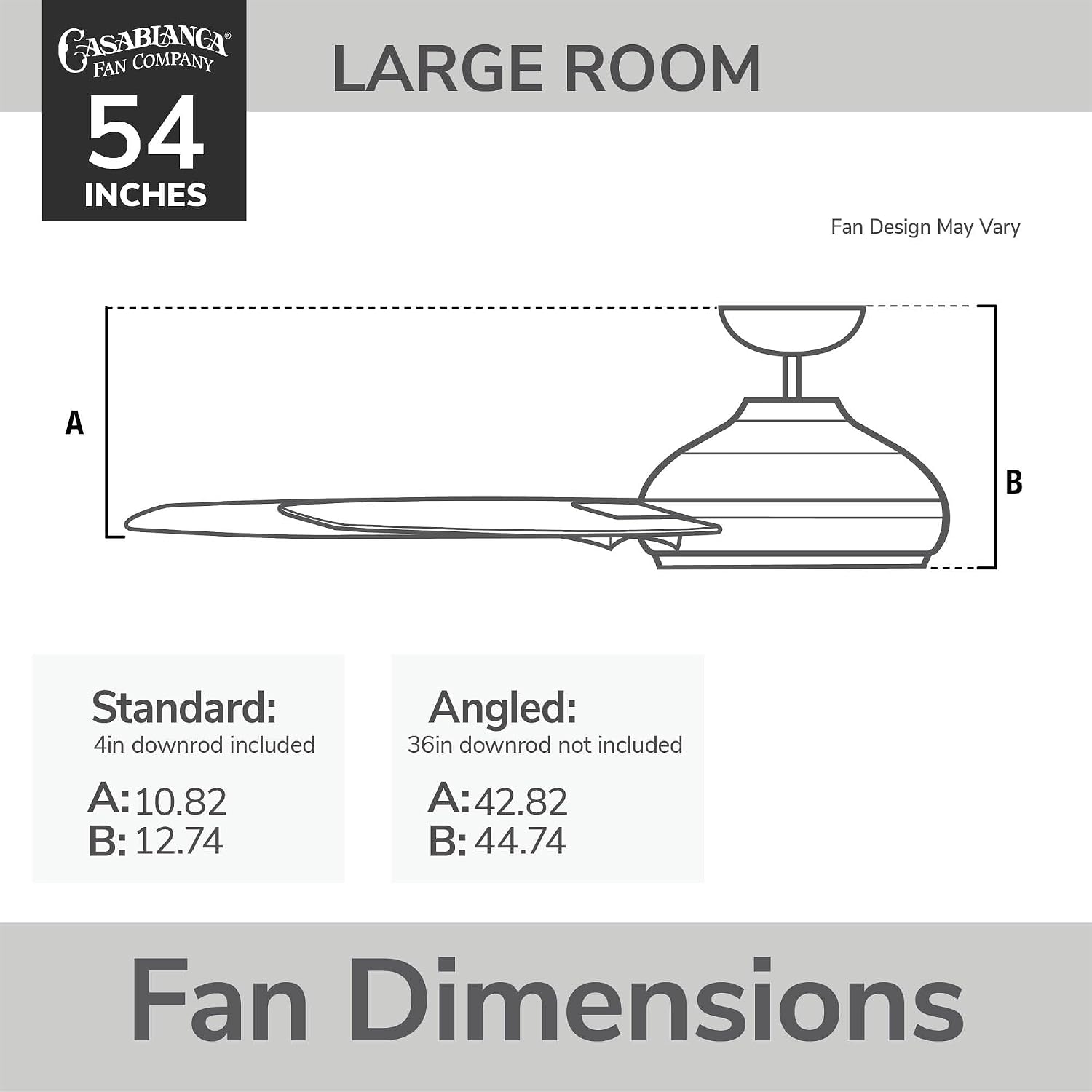 Casablanca Fan 52 inch Ceiling Fan with Light and Remote, Outdoor or Indoor White Ceiling Fan for Porch, Living Room, Office, Kitchen, Garage, 5 Blades (Renewed)