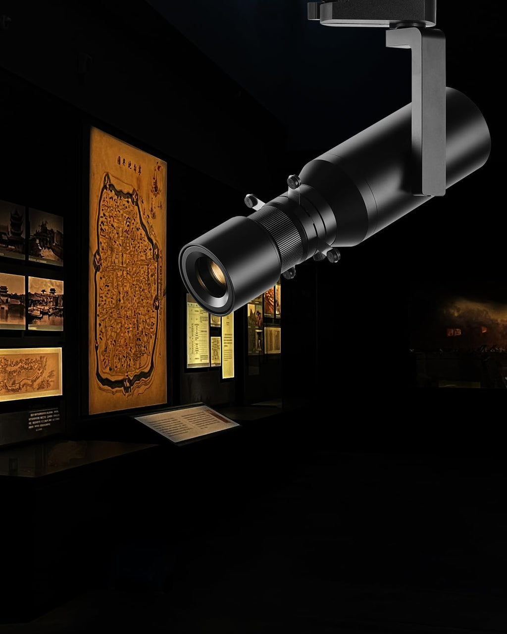 LED Dimmable Ceiling Spotlight, 18W Adjustable Aperture Zoom Light, Aluminum Indoor Monopoint Light for Museum Art Gallery Exhibition 4000K