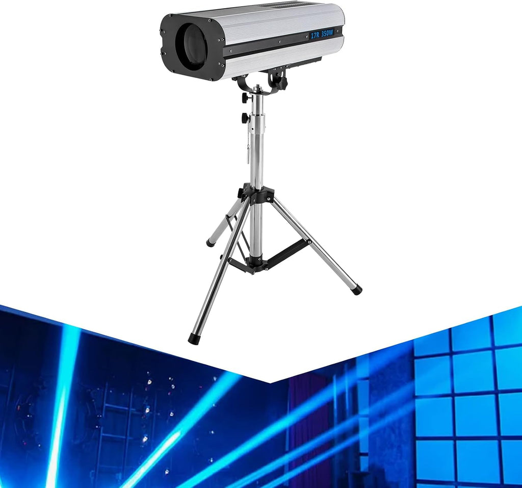 350W Stage Spotlight, LED Spotlight Follow Spot Light Manual Control Stage Light Adjustable Aperture DJ Wash Light with Stand, Professional Performance Lights for Party Disco Wedding