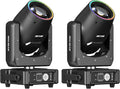 2Pack 230W 7R Moving Head Light with RGB Halo Strip,Ultra-Bright 230,000 Lux 48-Facet Prism 15 Gobos 14 Colors Stage Light DMX512 Sound Activated Beam DJ Lights for Concert Large Venue Touring