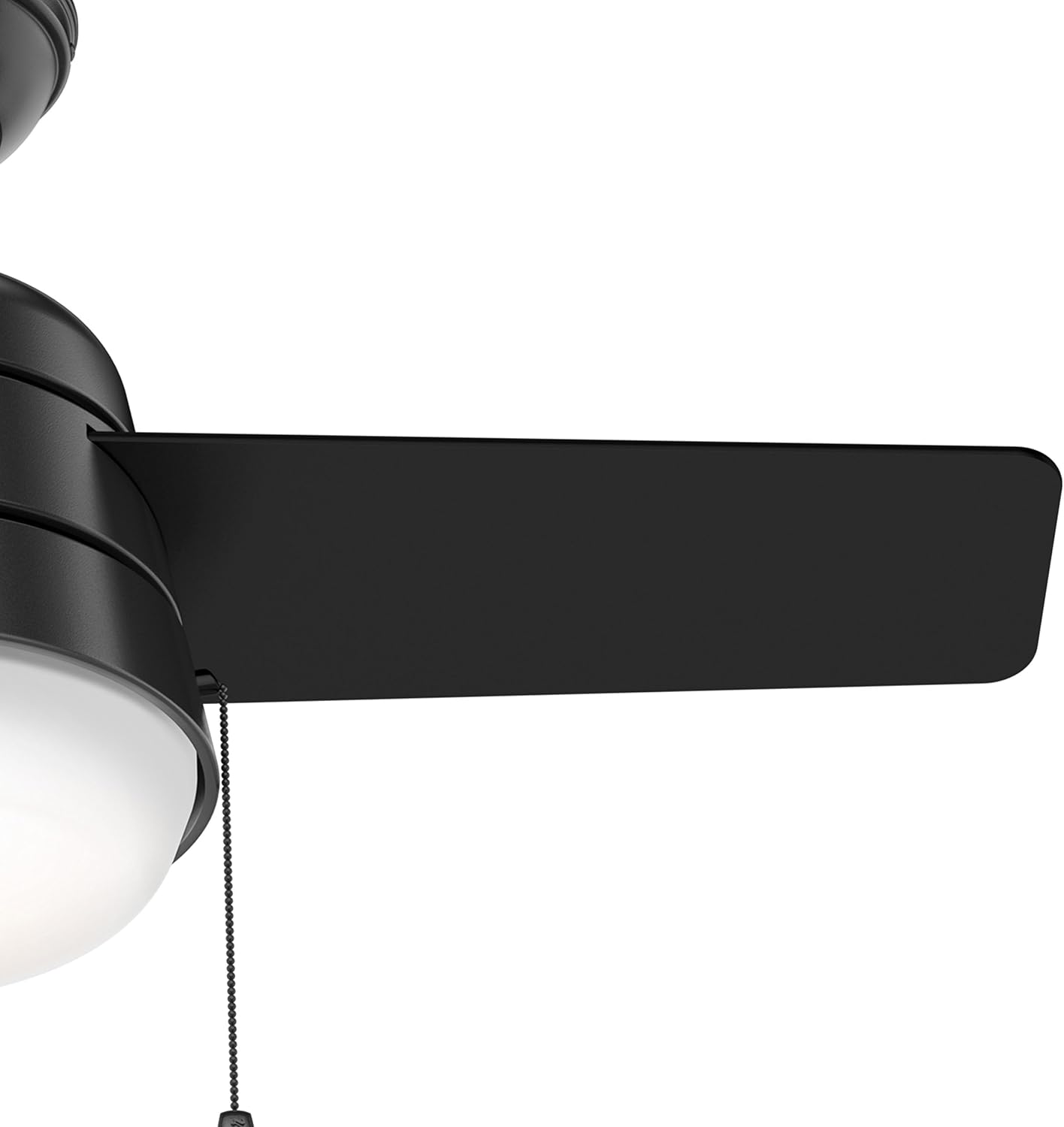 Hunter Fan 36 Inch Matte Black Indoor Ceiling Fan with Light and Pull Chain for Bedroom, Kitchen, Living Room (Renewed)