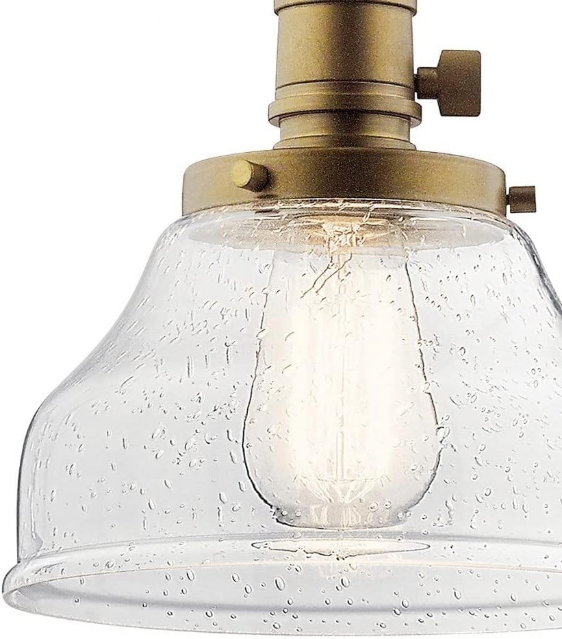 Kichler 43850NBR Avery Pendant, 1-Light 100 Watts, Natural Brass