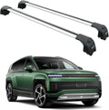 Roof Rack Cross Bars for Hyundai Ioniq 9 (2025–Up) – Fits Flush/Integrated Roof Rails, Rail-Clamp Mount, 330 lbs Capacity, Aluminum T-Slot Bars, Lockable, Heavy-Duty No-Drill Installation (Silver)