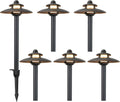 Low Voltage Landscape Pathway Lights, 3CCT Adjustable (2700K/3000K/4000K) 12V-15V LED Landscape Lighting, Oil Rubbed Bronze Aluminum Housing, Waterproof Outdoor Path Lights for Yard, Garden, 6 Pack
