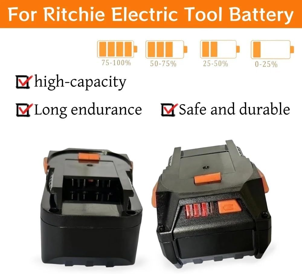 18V 8.0Ah Replacement Lithium-Ion Battery Compatible With RIDGID R840083 R840085 R840086 Cordless Power Angle Grinder Reciprocating Saw Tool Packs