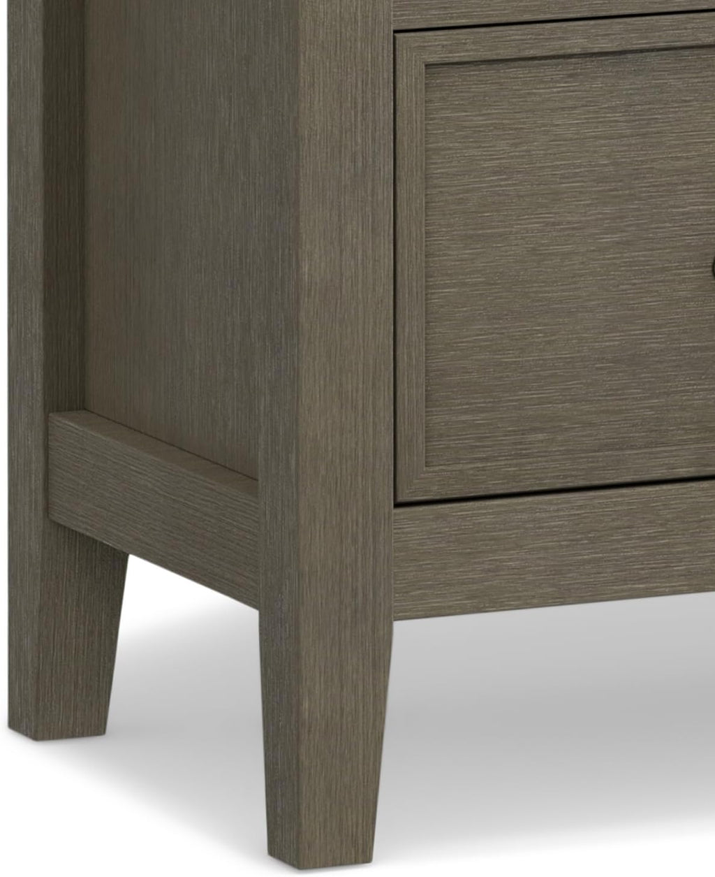 SIMPLIHOME Redmond Storage Cabinet - 39 inch Wide Solid Wood Medium Storage Cabinet in Farmhouse Grey, Transitional Accent Cabinet for Entryway or Living Room with 4 Drawers and Cabinet Storage
